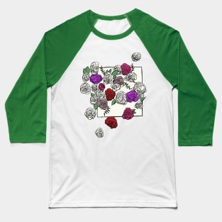 Roses and Petals Baseball T-Shirt